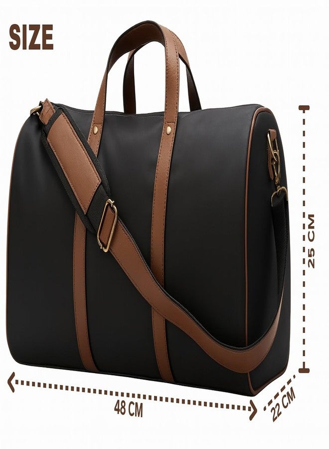 ACORMEK Duffle Bag | Stylish Travel Bag for Men & Women |Polyester Travel Duffle Bag Detachable Shoulder Strap with Zip Compartment (Black) - Image 3